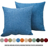 Solid Color Throw Pillow Cover - Cozy Linen Square Pillowcases for Home, Bedroom, Office - Himpall